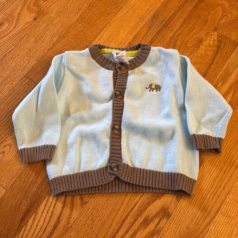 Light Blue Cardigan Sweater (Size 6 Months)